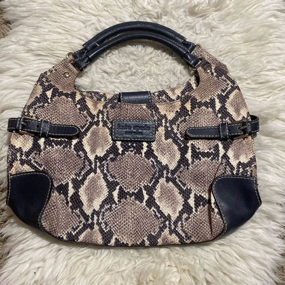 Kate Spade Python Snakeskin Print Double Handle H… - image 1
